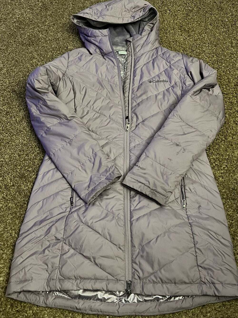 Columbia Women's Heavenly Long Hooded Insulated Water-Resistant Jacket Size S